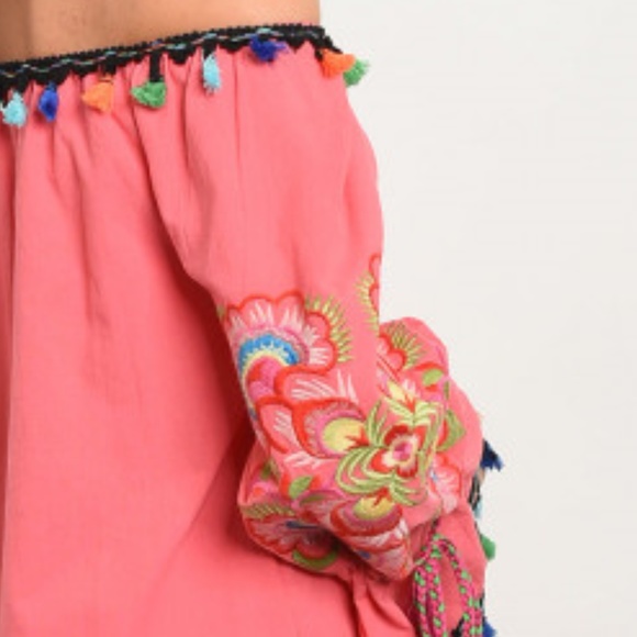 CORAL EMBROIDERED DRESS - Picture 3 of 3